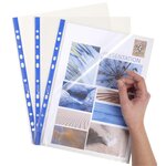 Etui de 100 pochettes perforées ouverture coin - PP 6/100e - A4 - Cristal EXACOMPTA