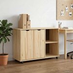 vidaXL Cabinet roulant Marron 100 x 39 x 65 5 cm Bois de Pin Massif