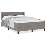 Lit Box Spring vidaXL avec Matelas Taupe 140x190 cm Tissu