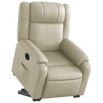 vidaXL Fauteuil inclinable électrique crème similicuir