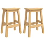 vidaXL Tabouret de bar 2 pc Cire de Miel 44 x 30 x 63 cm Pin massif