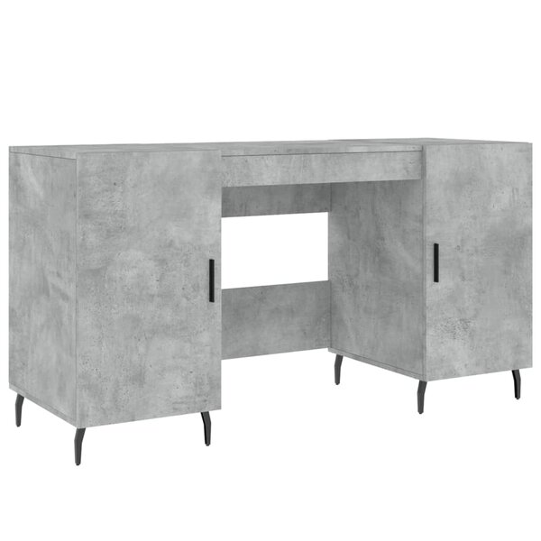 Bureau table poste de travail meuble d'ordinateur informatique étude 140 x 50 x 75 cm bois d'ingénierie gris 02_0023843