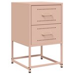 vidaXL Tables de chevet 2 Pièces rose 36x39x60 5 cm acier