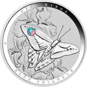 Monnaie BLUE TRIANGLE Australian Opal Wings 1 Oz Argent 2$ Niue 2026 (PRÉCOMMANDE)