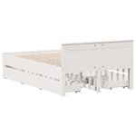vidaXL Cadre de lit sans matelas avec tête de lit blanc 120x200 cm pin