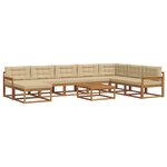 vidaXL Ensemble de canapés d'extérieur 9 Pièces Naturel et Beige