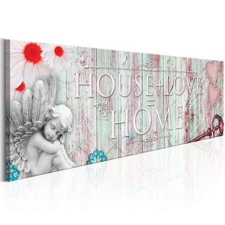 Tableau - home: house + love l x h en cm 150x50