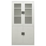 vidaXL Armoire de bureau Gris clair 90x40x180 cm Acier