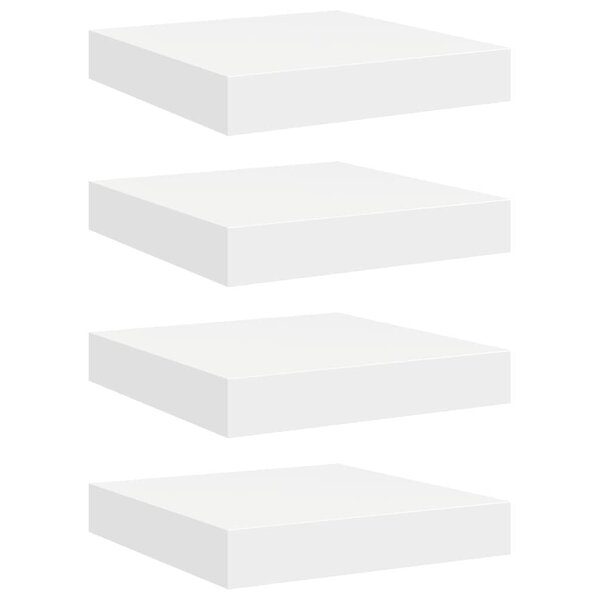 vidaXL Étagères murales flottantes 4 Pièces blanc 23x23 5x3 8 cm MDF