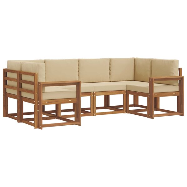 vidaXL Ensemble de canapés d'extérieur 6 pc Naturel et Beige