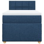 vidaXL Sommier à lattes de lit avec matelas Bleu 90x190 cm Tissu