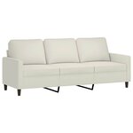 vidaXL Canapé à 3 places Crème 180 cm Velours