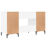 Bureau table poste de travail meuble d'ordinateur informatique étude 140 x 50 x 75 cm bois d'ingénierie blanc 02_0023516