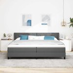 vidaXL Lit à ressorts avec matelas Gris foncé 200 x 200 cm Polyester