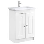 vidaXL Armoire sous évier de salle de bain Blanc brillant
