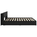 vidaXL Cadre de lit avec rangement Noir 200 x 200 cm Bois d'ingénierie