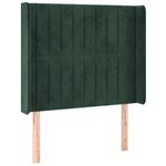 vidaXL Tête de lit à LED Vert foncé 93x16x118/128 cm Velours