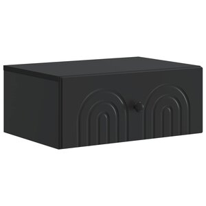 vidaXL Cabinet de chevet mural avec tiroir Noir 49 x 34 5 x 20 cm