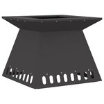 vidaXL Brasero Noir 48 x 48 x 40 cm Acier patiné