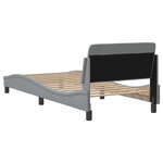 vidaXL Cadre de lit avec tête de lit Gris clair 90x200 cm Tissu