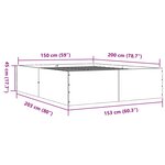 vidaXL Cadre de lit chêne marron 150x200 cm bois d'ingénierie