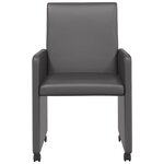 vidaXL Chaises de Salle à Manger avec Roues 2 Pièces Gris 57 x 66 x 94 cm