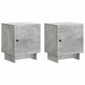 vidaXL Cabinet de chevet 2 Pièces Gris béton 43 x 34 5 x 50 cm