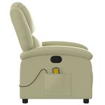 vidaXL Fauteuil de massage inclinable crème cuir véritable
