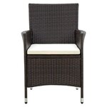 vidaXL Chaises de jardin avec coussins lot de 4 Résine tressée Marron
