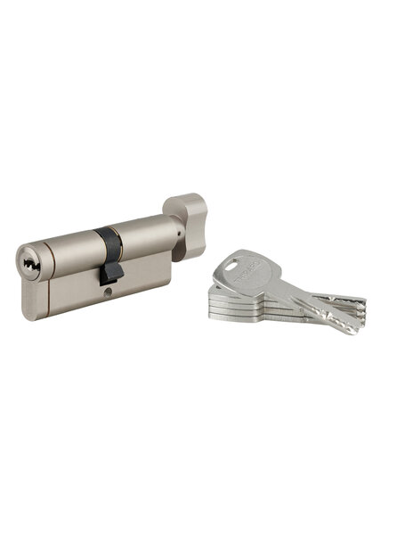 THIRARD - Cylindre de serrure à bouton débrayable Transit 1 40Bx40mm 5 clés nickelé - THIRARD