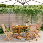 vidaXL Chaises de jardin pliantes lot de 4 taupe tissu et bois massif