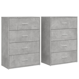 vidaXL Buffets 2 Pièces gris béton 60x31x84 cm bois d'ingénierie