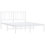 vidaXL Cadre de lit métal sans matelas et tête de lit blanc 140x190 cm
