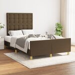 vidaXL Cadre de lit avec tête de lit marron foncé 120x200 cm Tissu