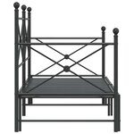 vidaXL Lit de jour et lit gigogne sans matelas noir 90x190 cm acier