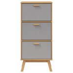 vidaXL Armoire à chaussures OLDEN gris et marron bois massif de pin
