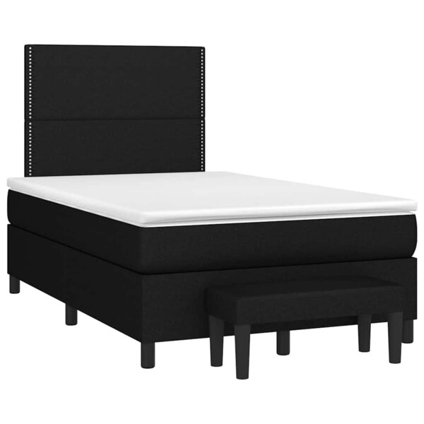vidaXL Sommier à lattes de lit avec matelas noir 120x190 cm tissu