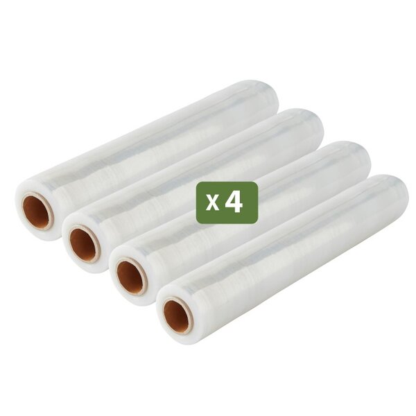 Pack And Move - Lot 4 Rouleaux Film Étirable - 300 M - Transparent - Film Déménagement Film Emballage Film Palette Film Protection