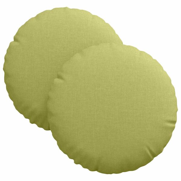 vidaXL Coussins de siège 2 Pièces Vert clair Ø30 x 13 cm tissu