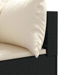 vidaXL Salon de jardin 7 Pièces avec coussins Noir Résine tressée