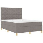 vidaXL Lit à sommier avec matelas taupe 160x200 cm en tissu