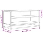 vidaXL Meuble TV chêne fumé 91x40x46 cm bois d'ingénierie et métal