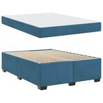 vidaXL Cadre de lit avec matelas Bleu foncé 160 x 200 cm tissu