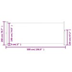 vidaXL Auvent latéral rétractable de patio 200x500 cm Crème