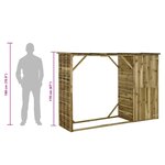 vidaXL Abri d'outils de jardin Pin 253 x 80 x 170 cm