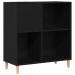 vidaXL Meuble à vinyles Chêne noir 84 5 x 38 x 89 cm Bois d'ingénierie