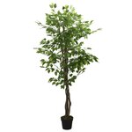 vidaXL Ficus artificiel 756 feuilles 150 cm vert