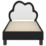 vidaXL Cadre de lit pour tout-petit avec tête de lit Noir 70 x 140 cm