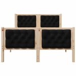 vidaXL Cadre de lit avec tête de lit Noir 120 x 200 cm Pin massif