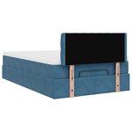 vidaXL Lit ottoman avec matelas et LED bleu foncé 90x200cm velours